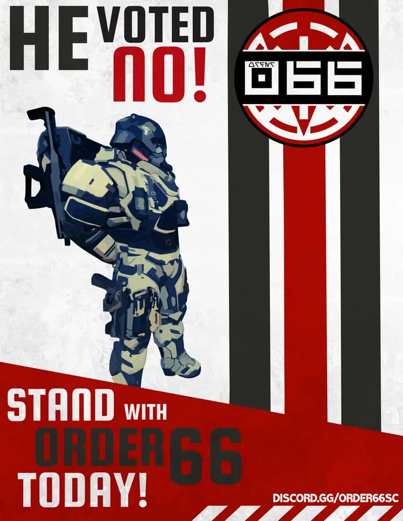 He Voted No! Stand with Order 66 Today!